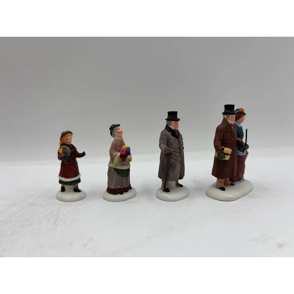 Department 56 1993 Vintage Heritage Village Chelsea Lane Shopper Set of 4 5816-5